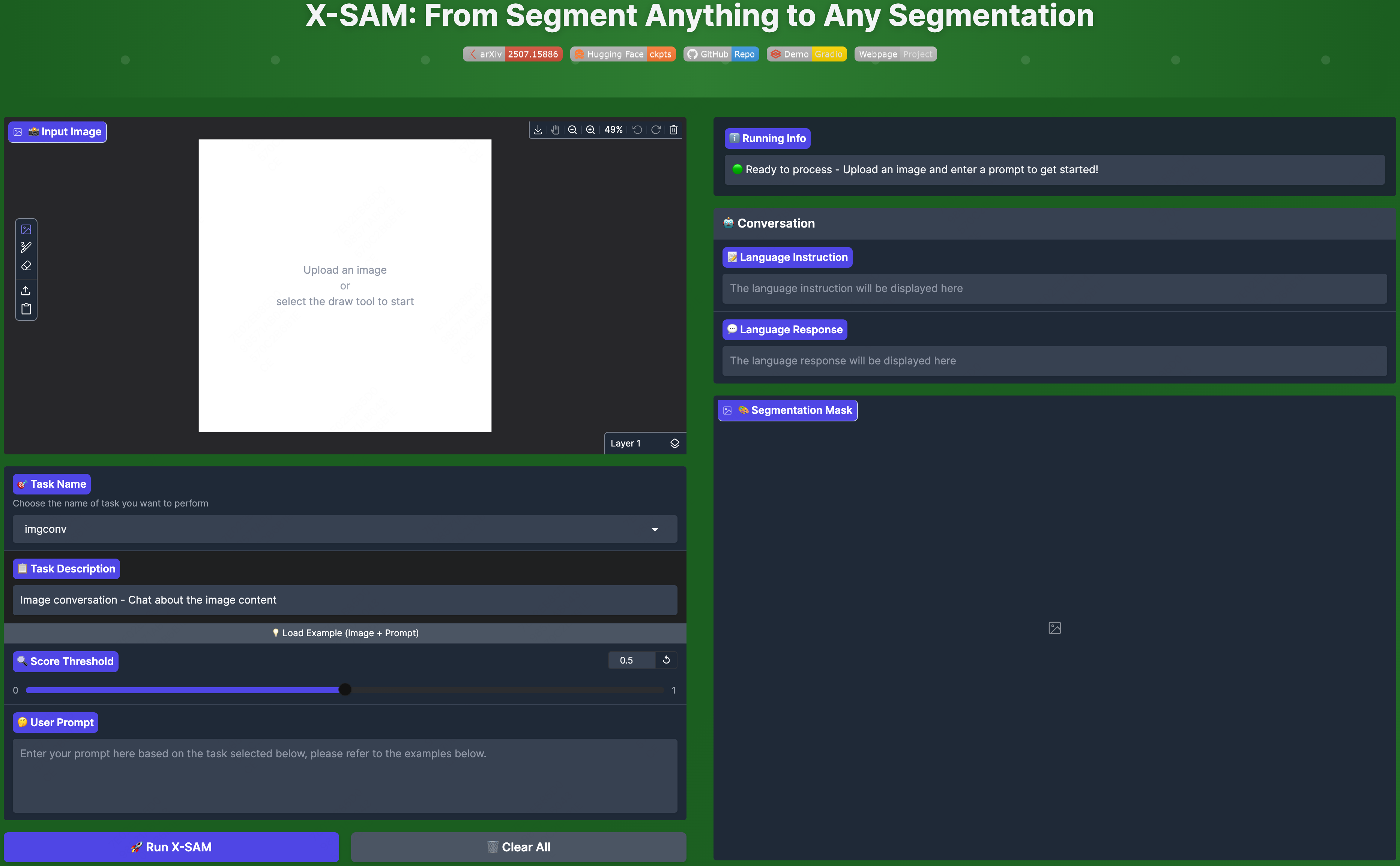 X-SAM Demo Screenshot